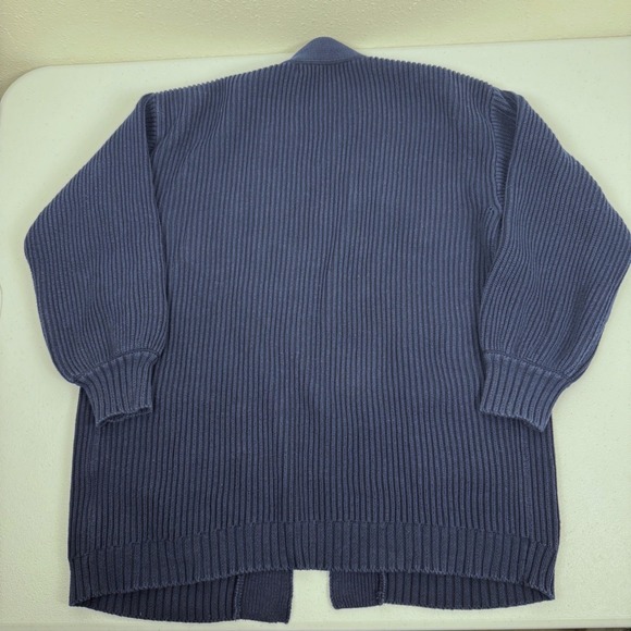 Quince Navy Blue Organic Cotton Oversized Cardigan Sweater - Small - Picture 7 of 7